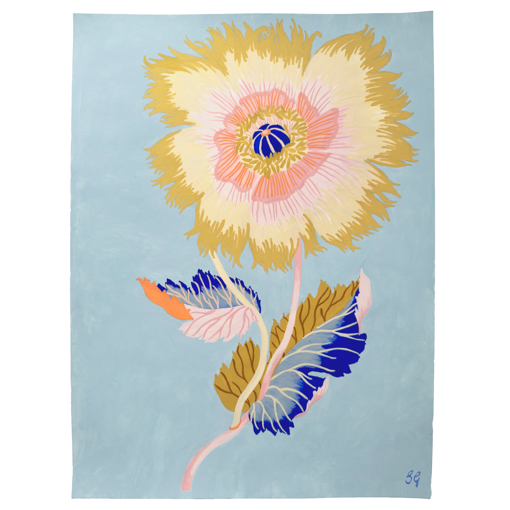 FRILLY POPPY BLOOM 12" x 16"