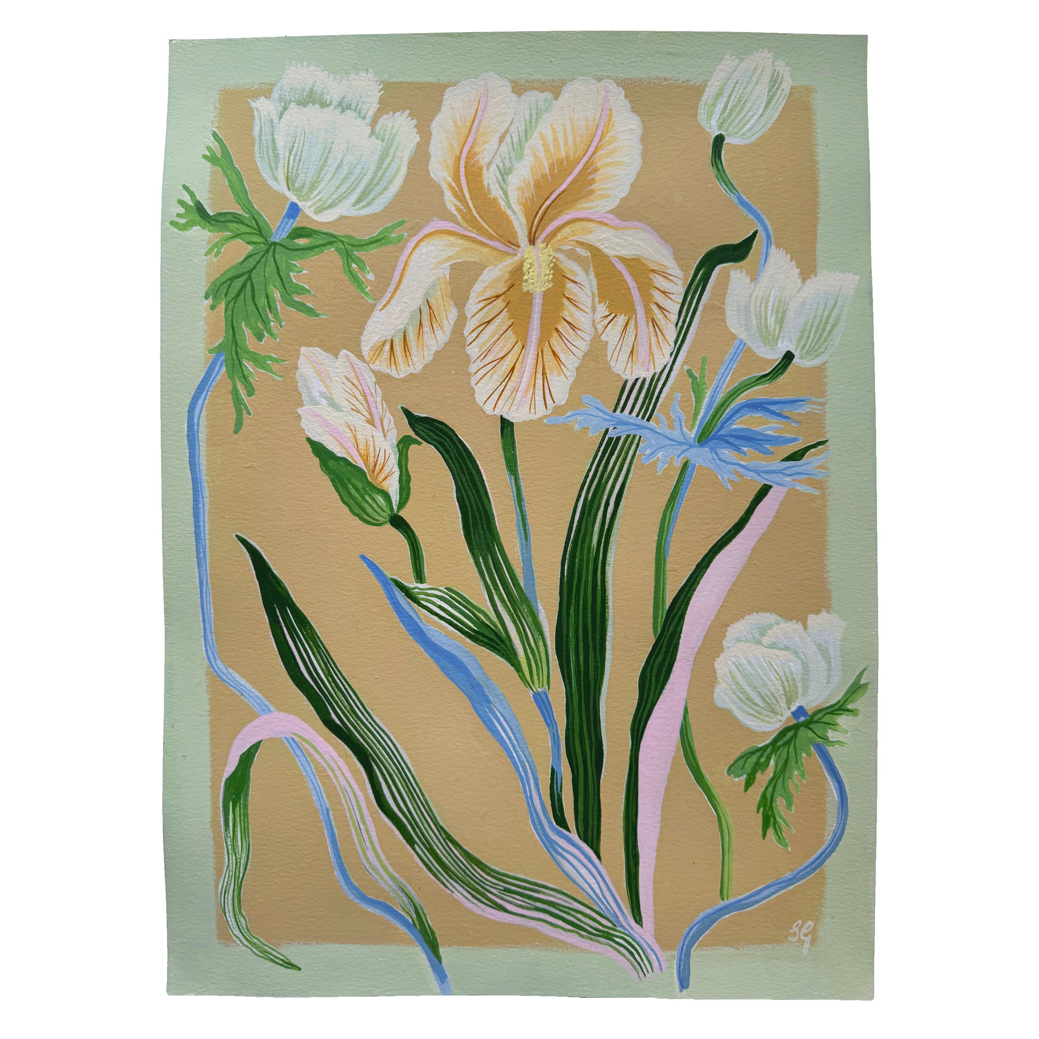 IRIS & ANEMONES 11"x15"