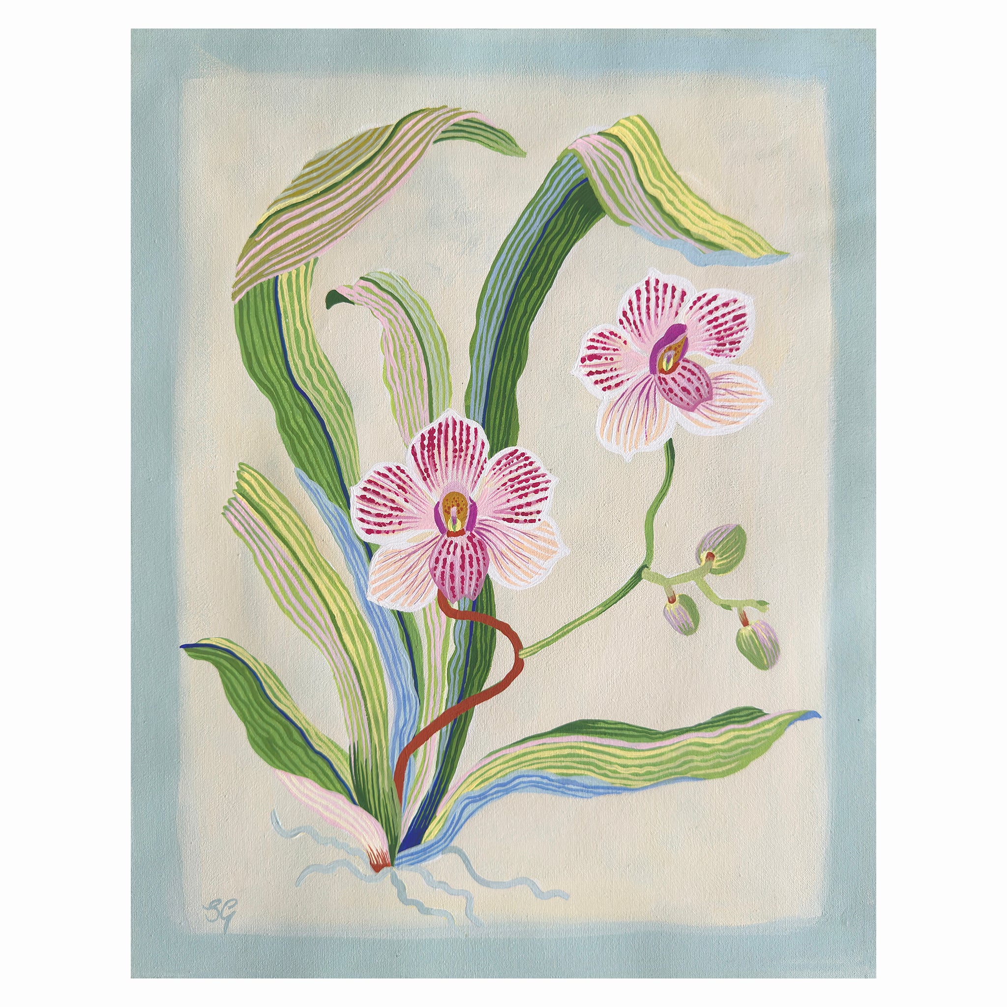 ORCHID BOTANICAL no.1. 11" x 14" on canvas