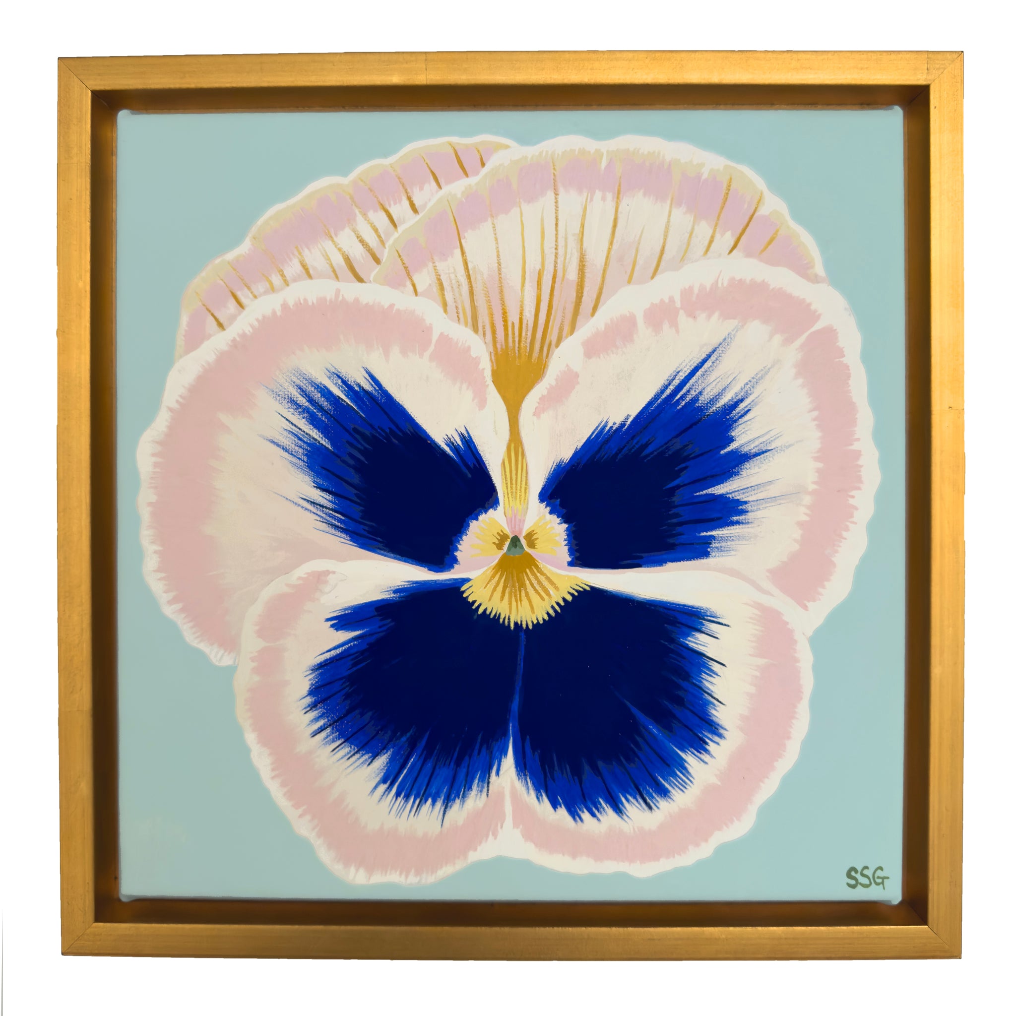 PANSY BLOOM no.1 9"x9" (frame 10.25"x10.25")