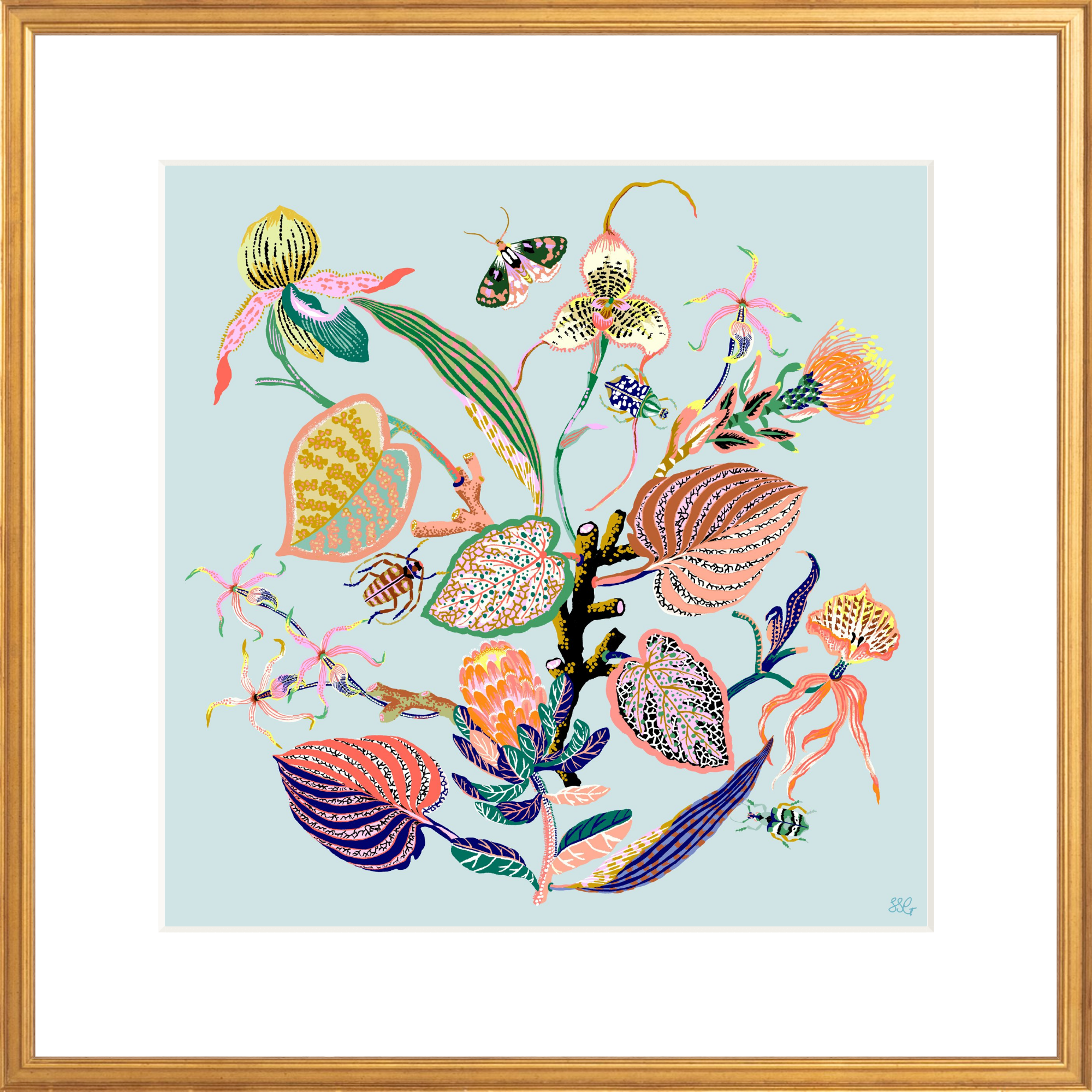 WONDERGARDEN VIGNETTE Pale Blue 18" x 18"