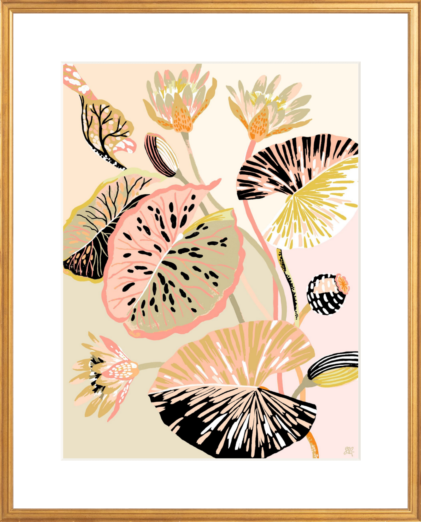 COLOUR BLOCK LOTUS 18" x 24"