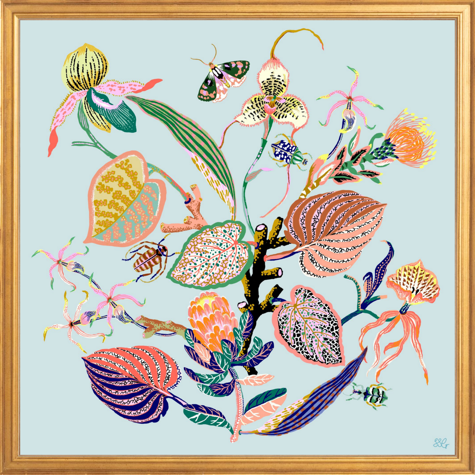 WONDERGARDEN VIGNETTE Pale Blue 18" x 18"