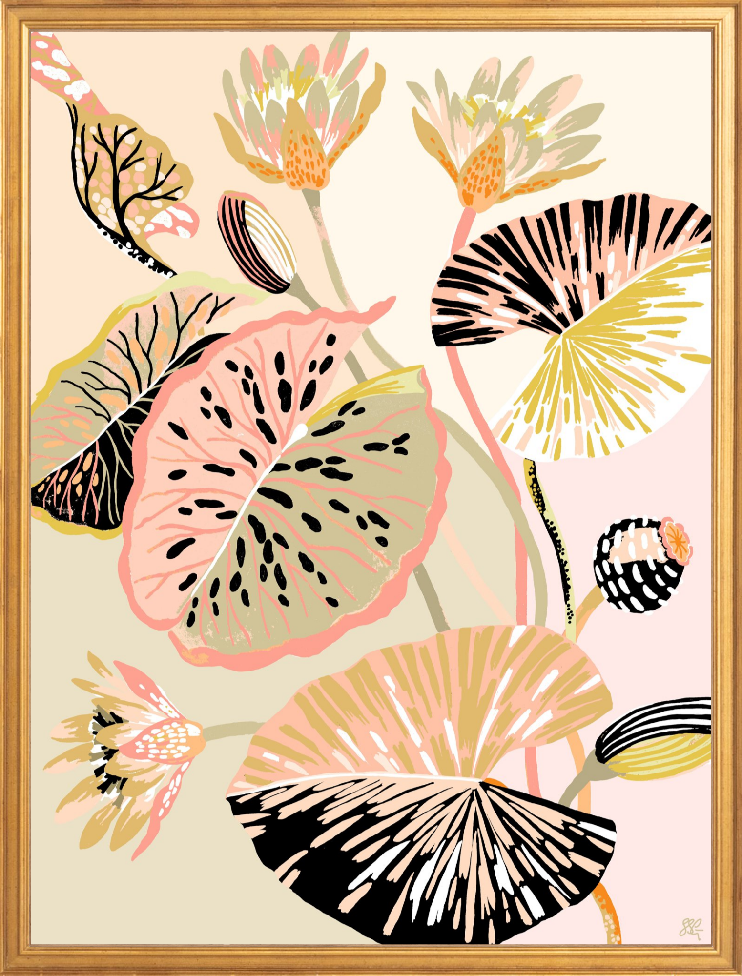 COLOUR BLOCK LOTUS 18" x 24"