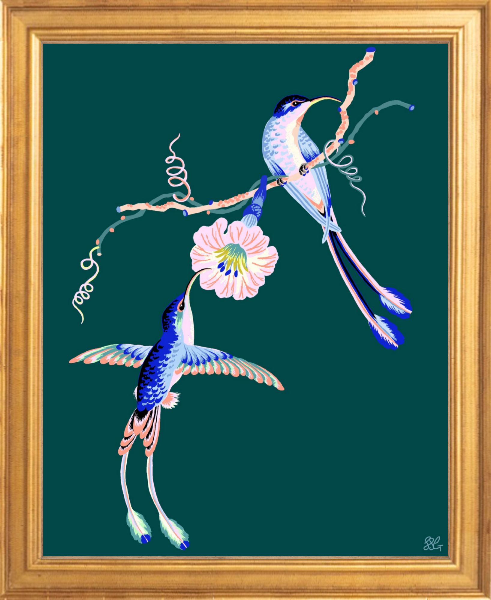 HUMMINGBIRDS 8" x 10" in 2 color options