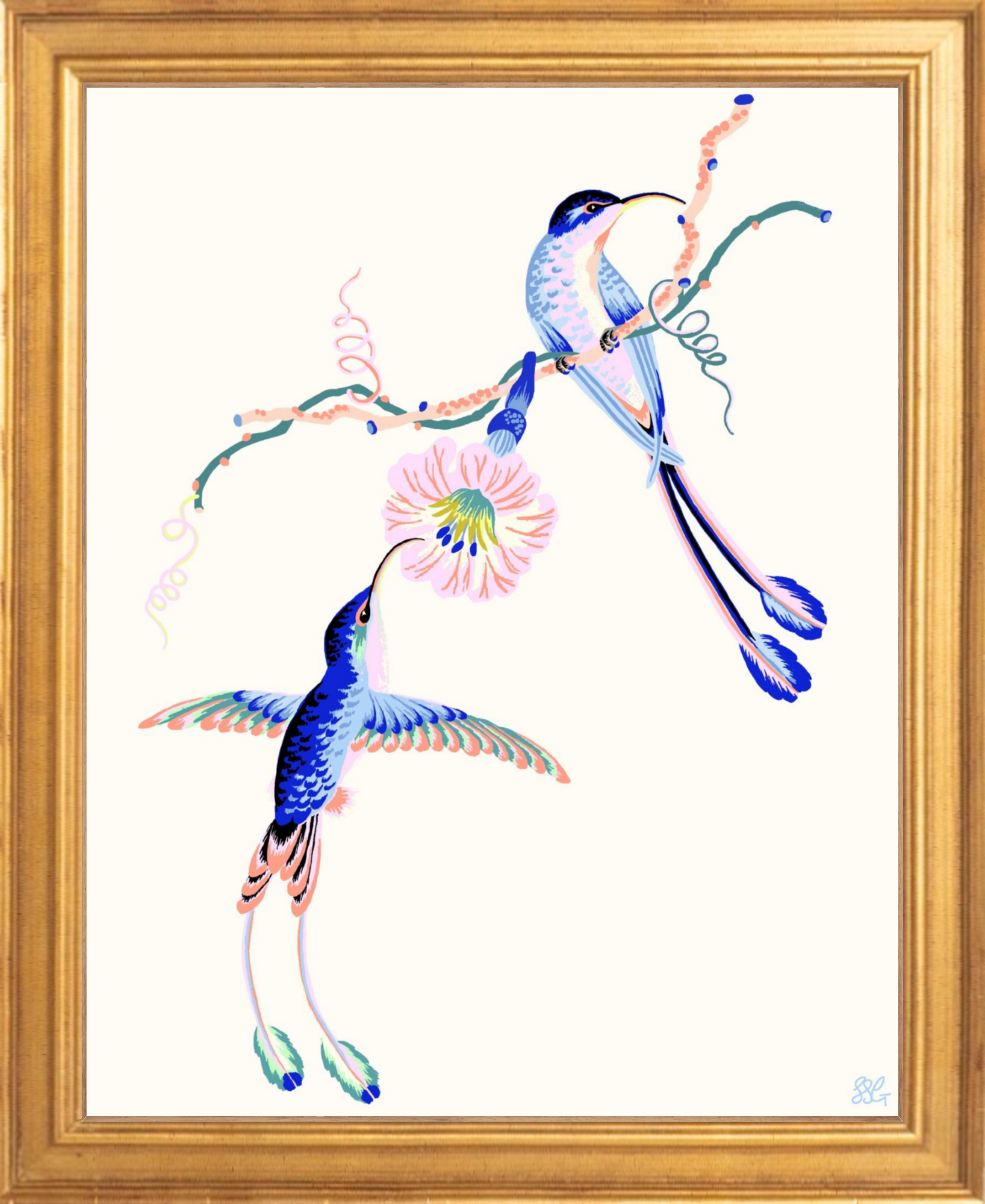 HUMMINGBIRDS 8" x 10" in 2 color options