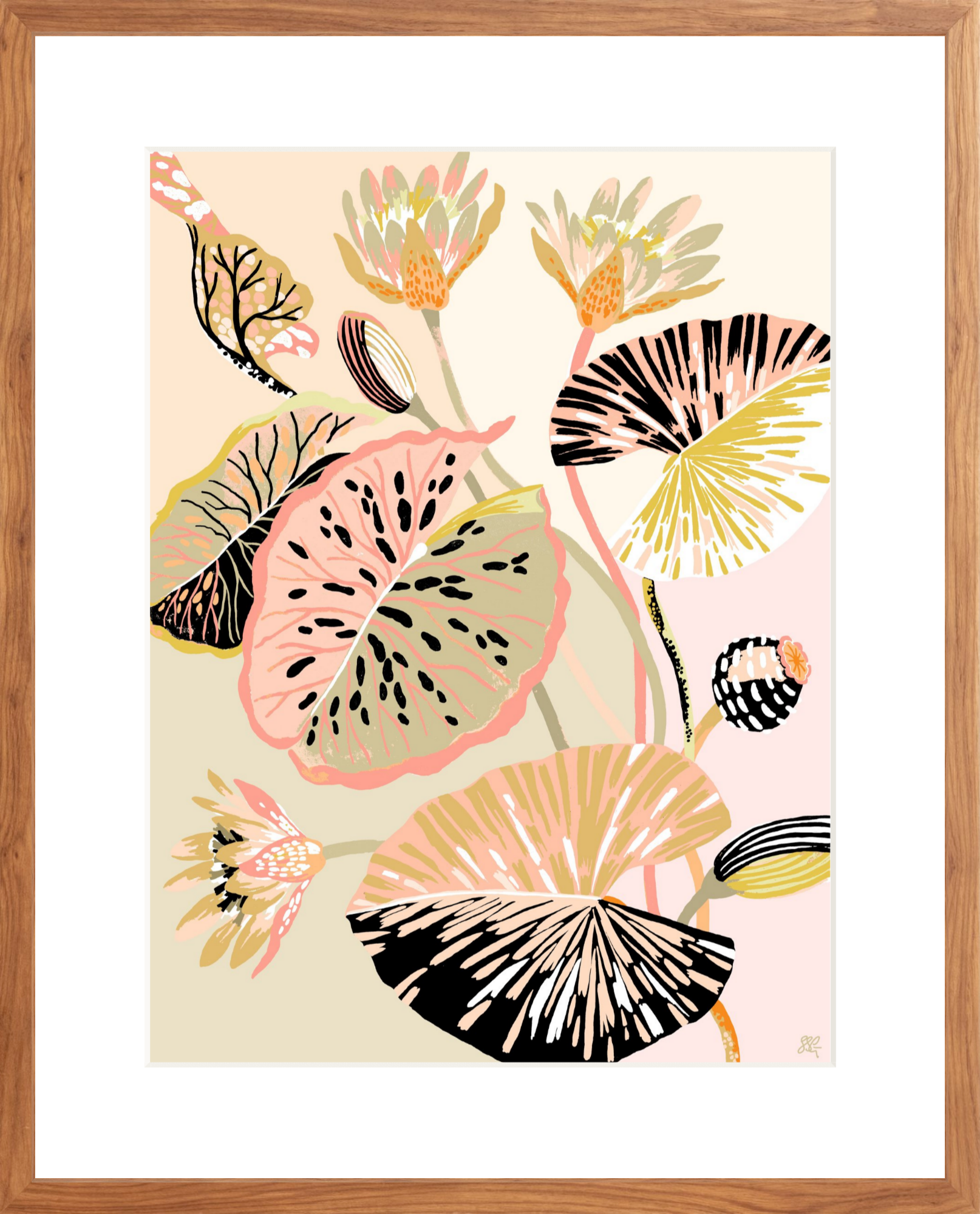 COLOUR BLOCK LOTUS 18" x 24"