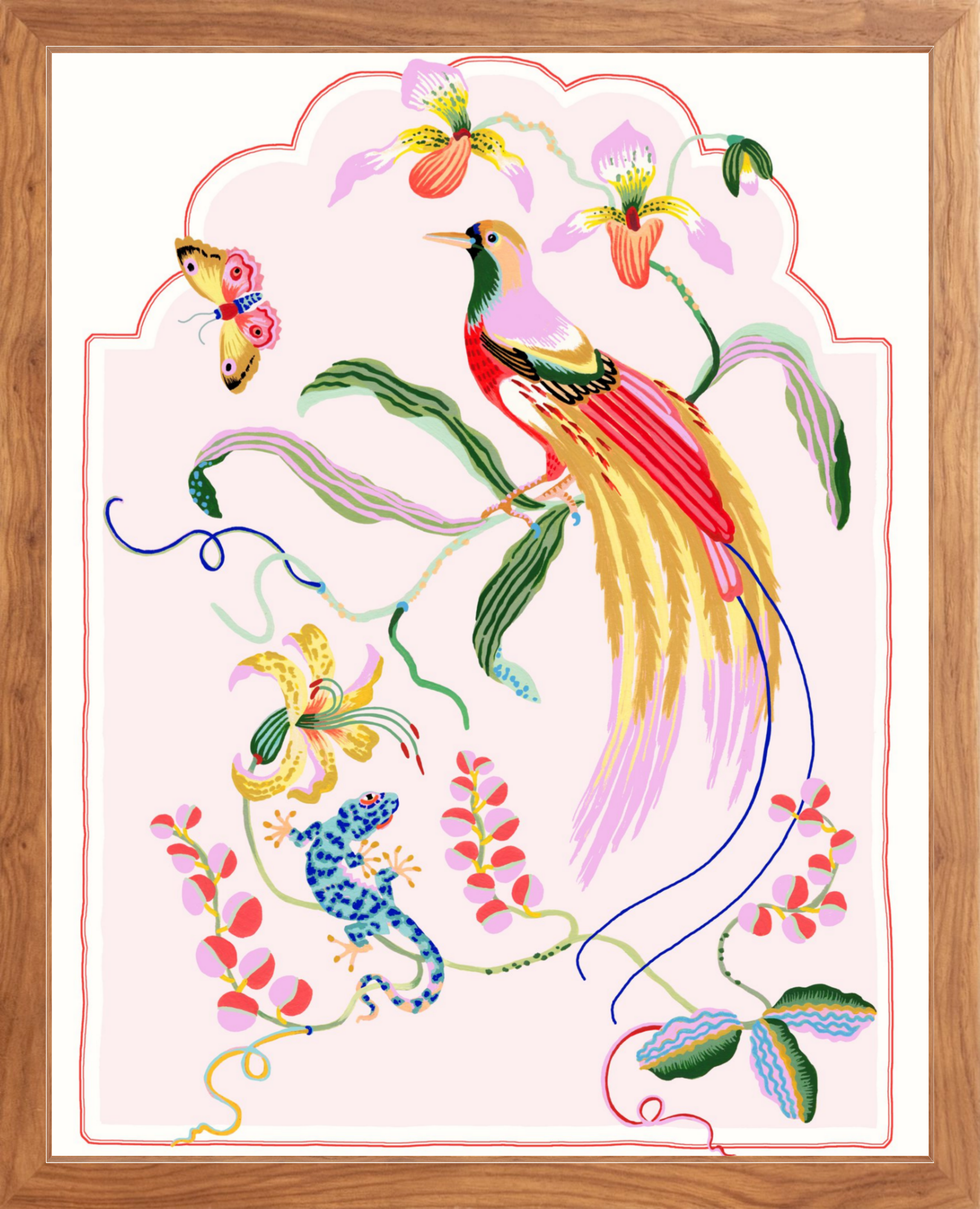 PARADISE BIRD 16" x 20" Cream border