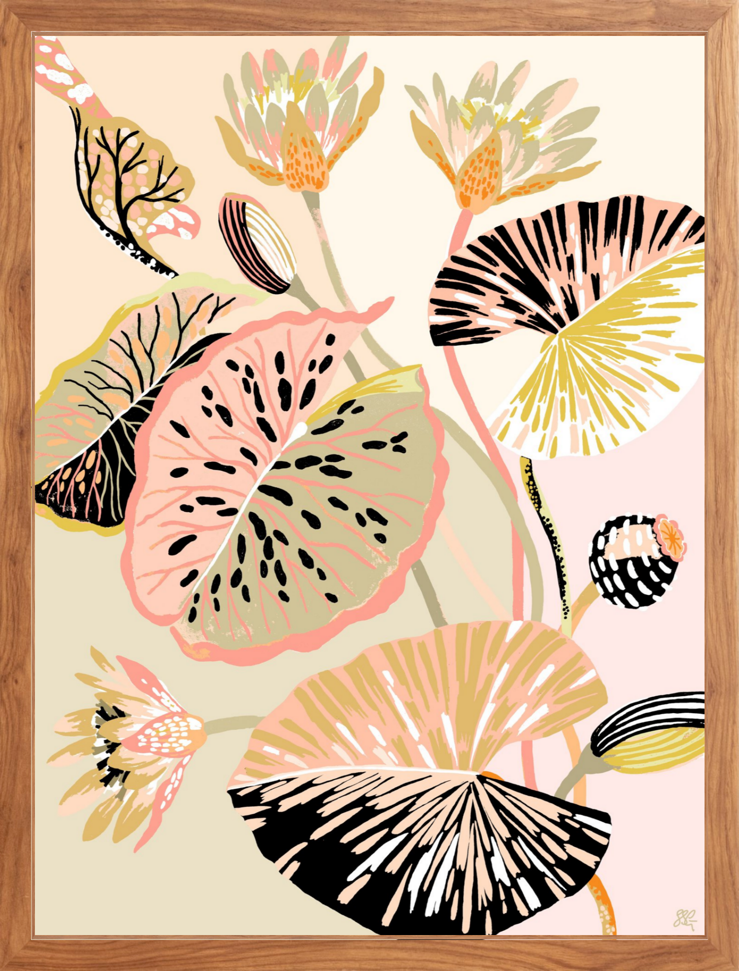 COLOUR BLOCK LOTUS 18" x 24"