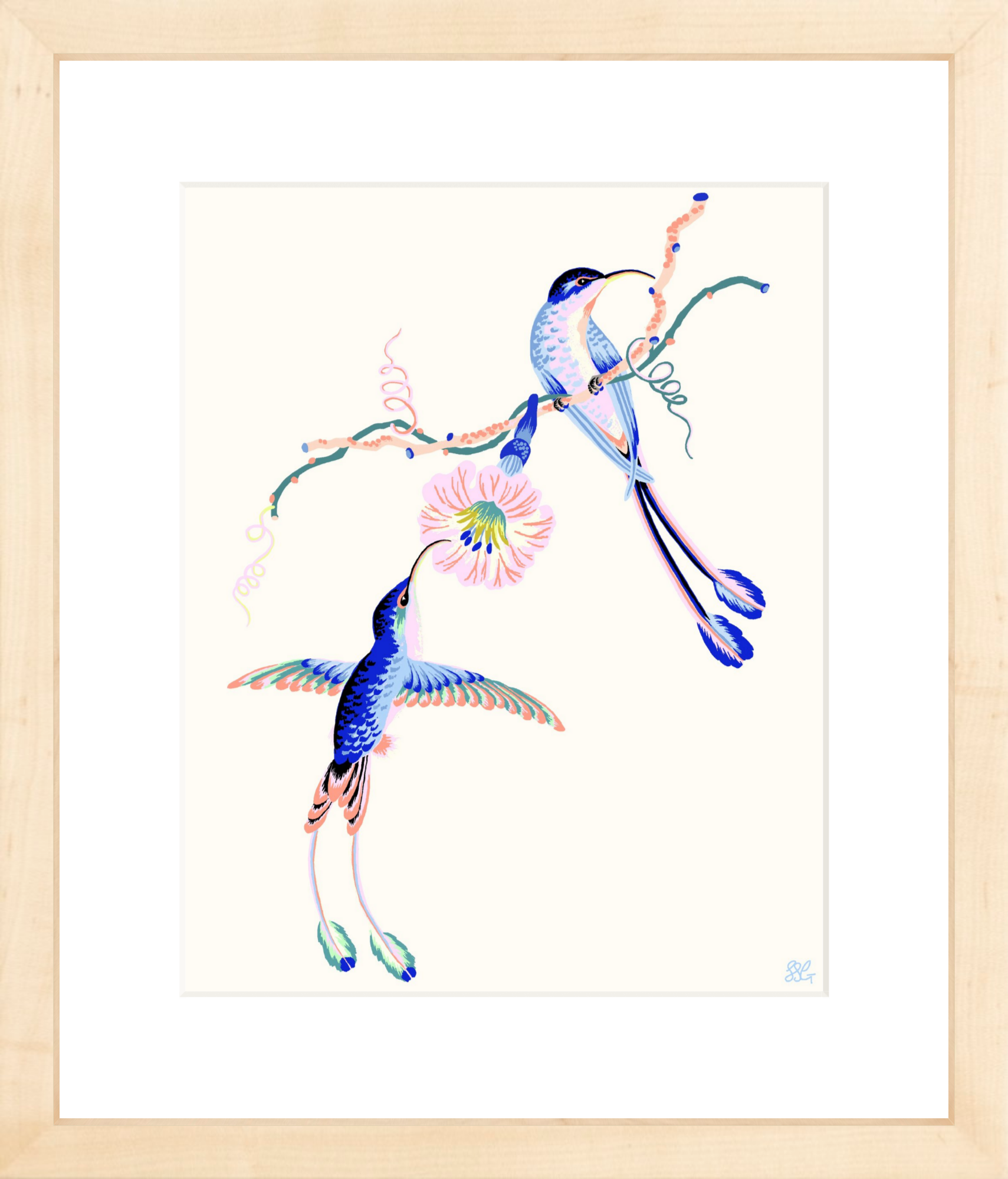 HUMMINGBIRDS 8" x 10" in 2 color options