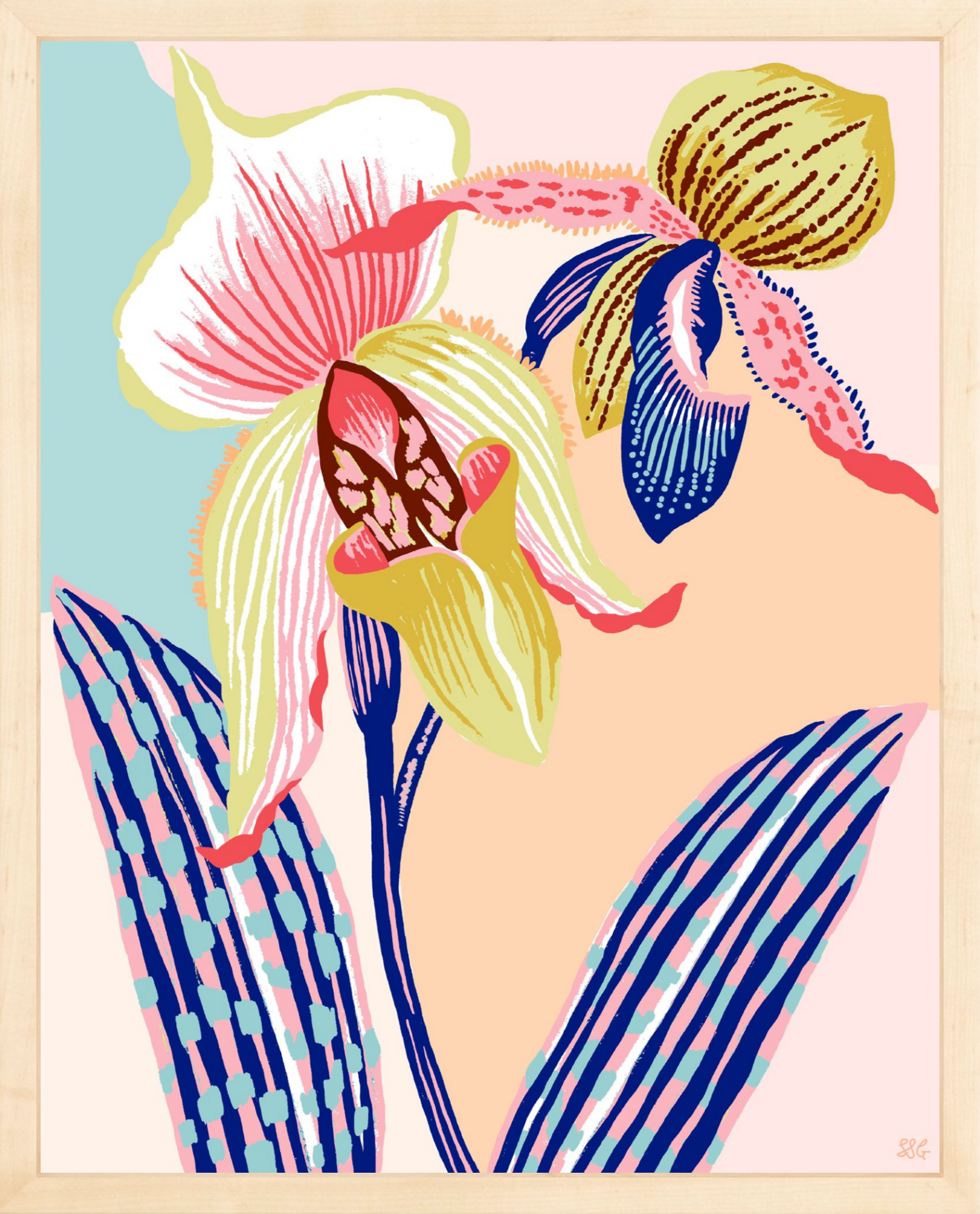 COLOUR BLOCK ORCHID 16" x 20"