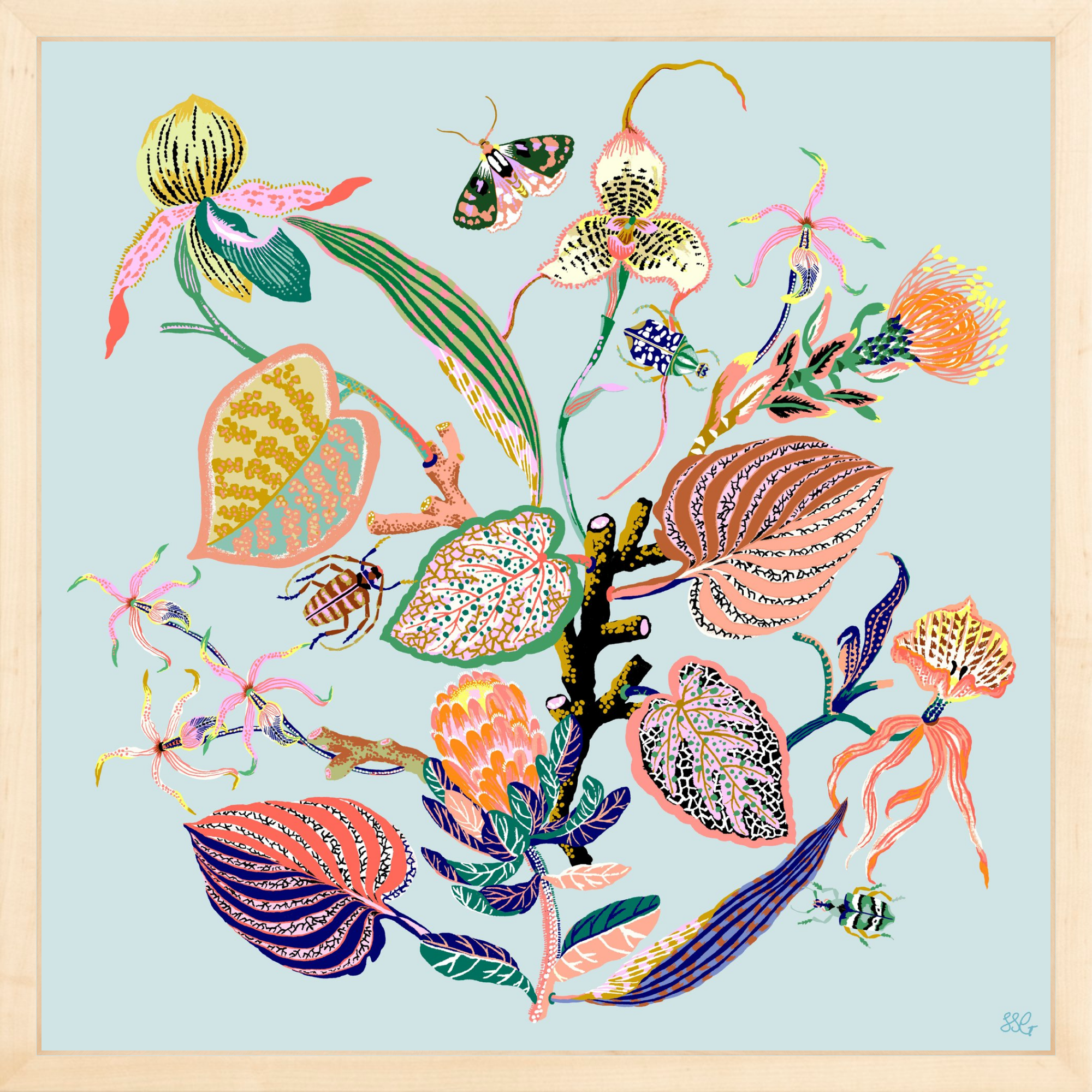 WONDERGARDEN VIGNETTE Pale Blue 18" x 18"