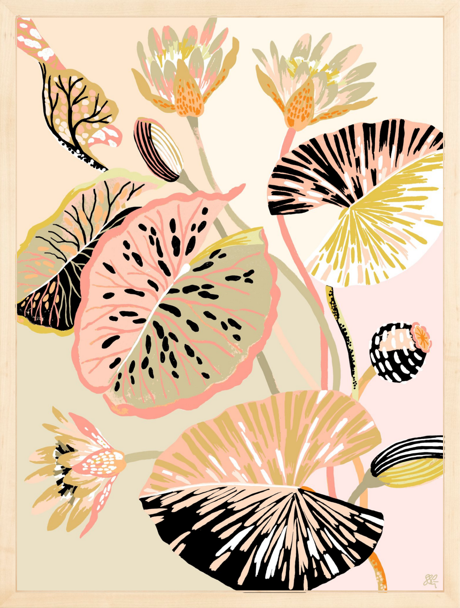 COLOUR BLOCK LOTUS 18" x 24"