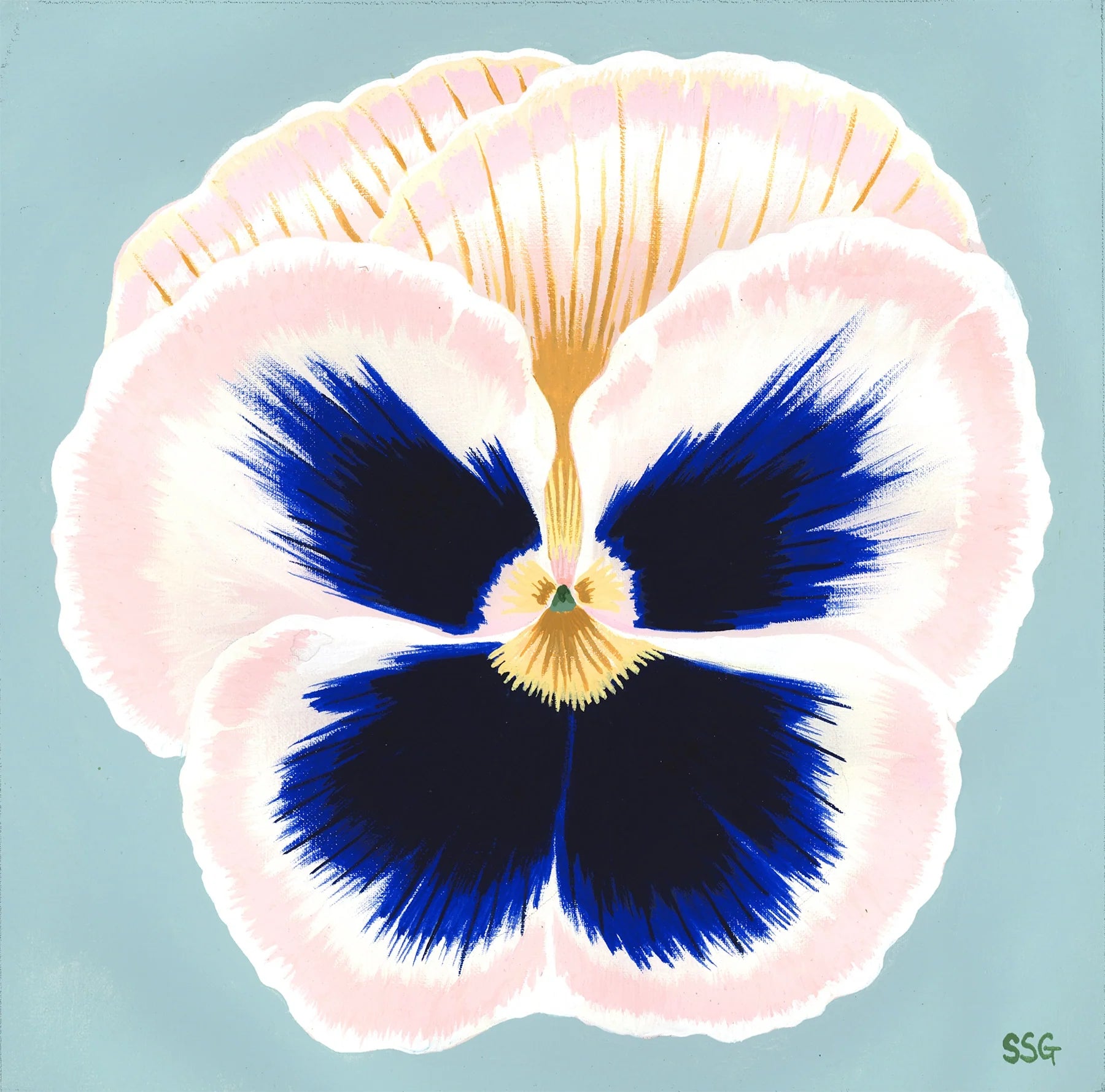 PANSY BLOOM no.1 9"x9" (frame 10.25"x10.25")