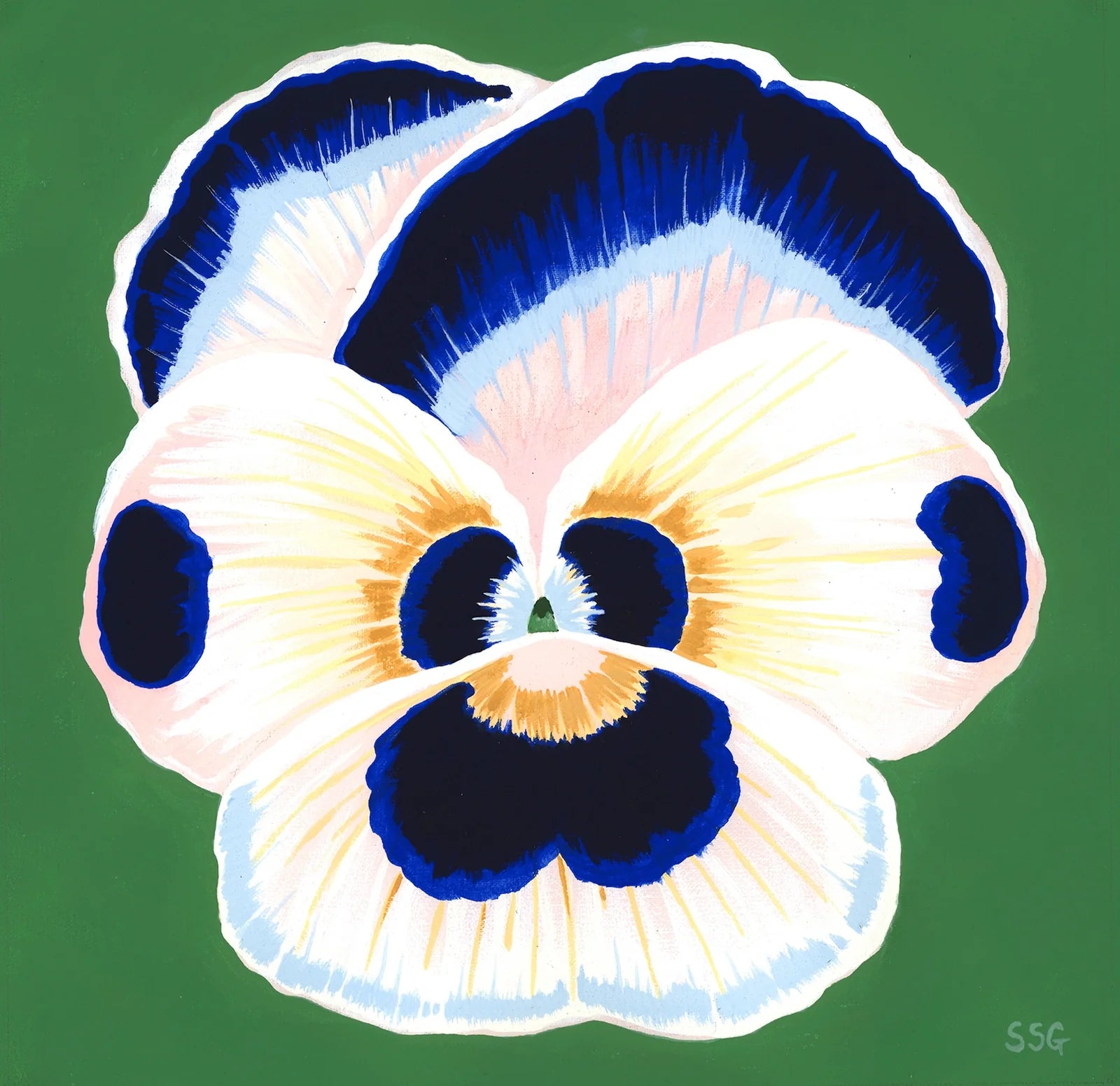 PANSY BLOOM no.2 9"x9" (frame 10.25"x10.25")