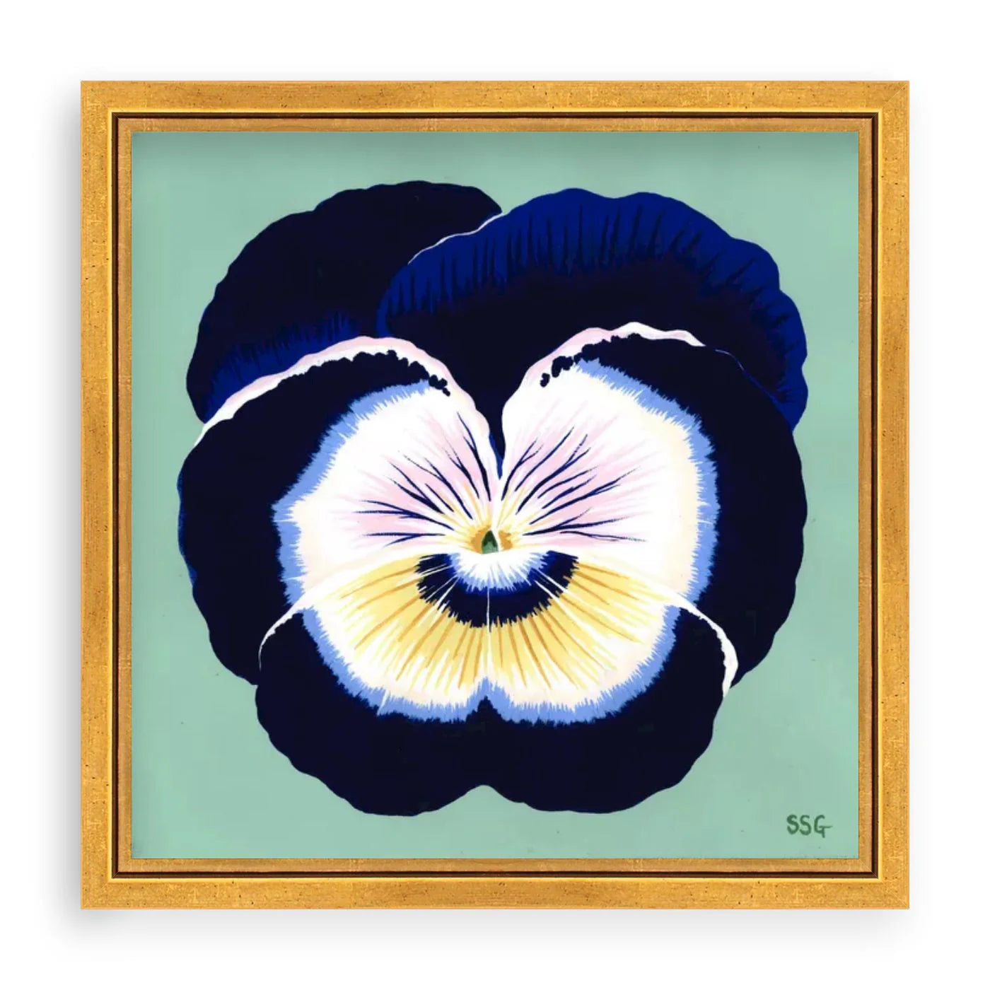 PANSY BLOOM no.3 9"x9" (frame 10.25"x10.25")