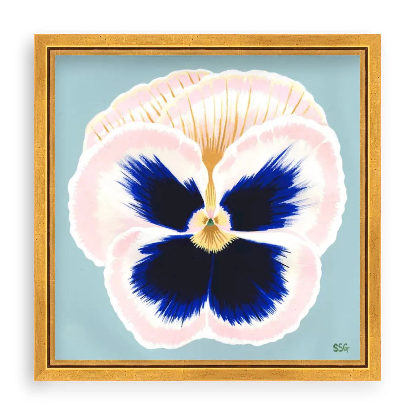PANSY BLOOM no.1 9"x9" (frame 10.25"x10.25")