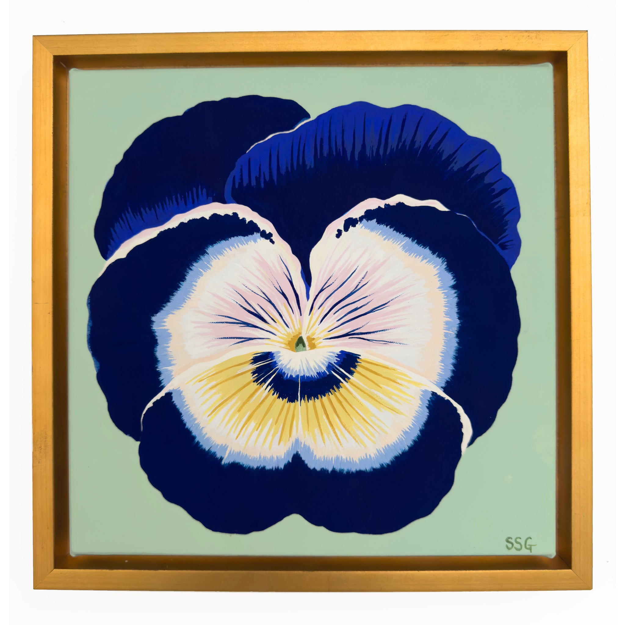 PANSY BLOOM no.3 9"x9" (frame 10.25"x10.25")