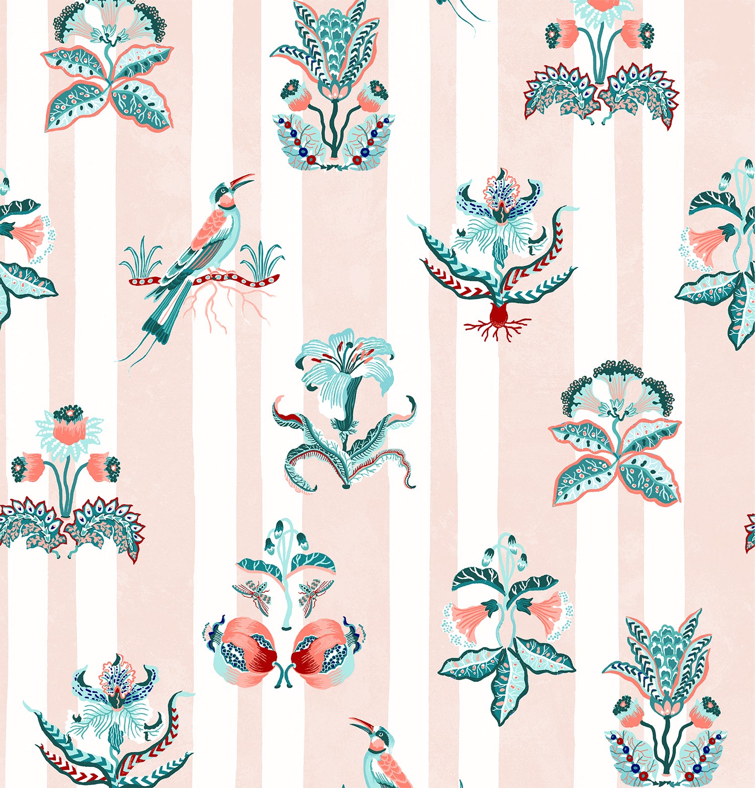 CURIO STRIPE Pink Clay & Teal