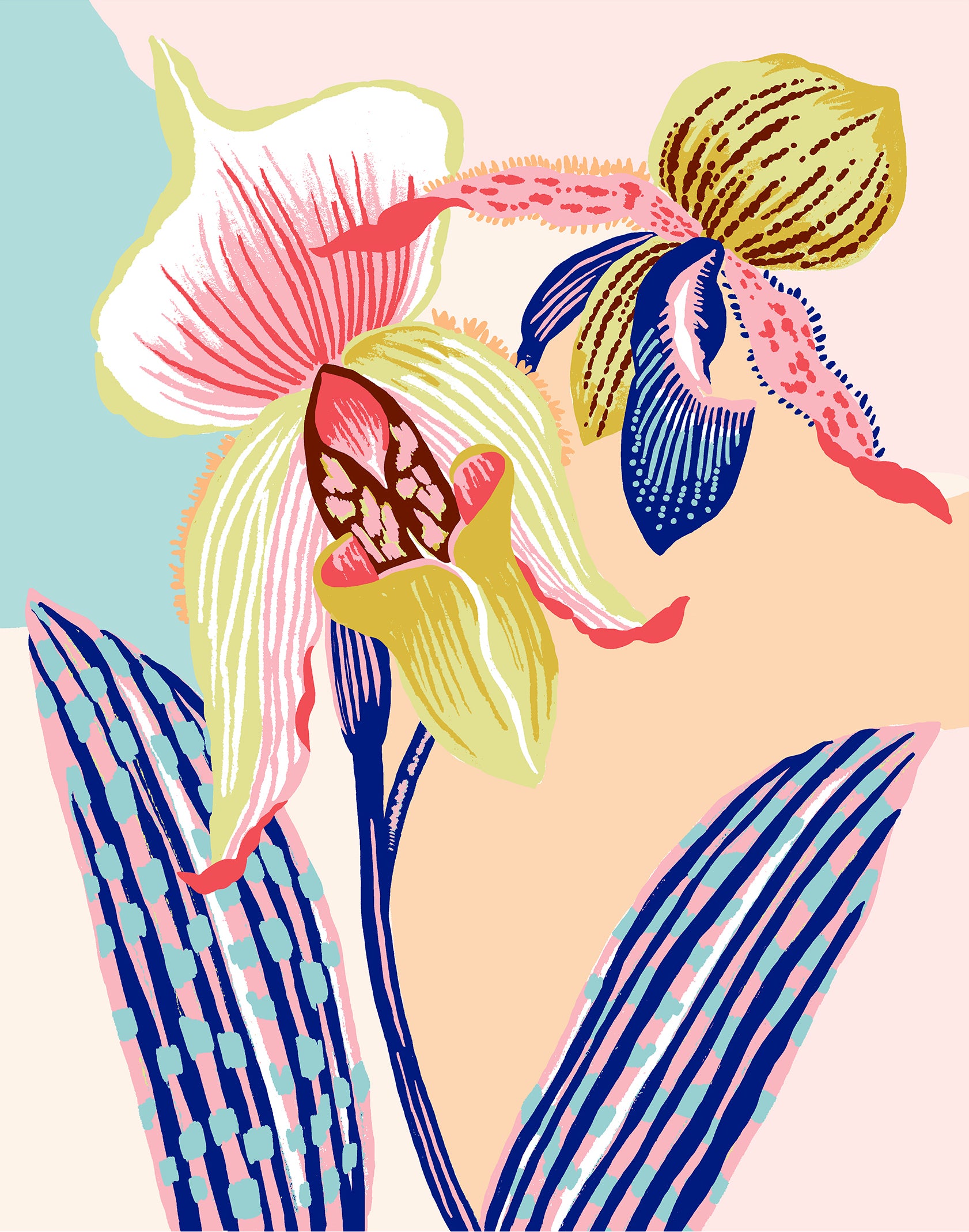 COLOUR BLOCK ORCHID  16" x 20"