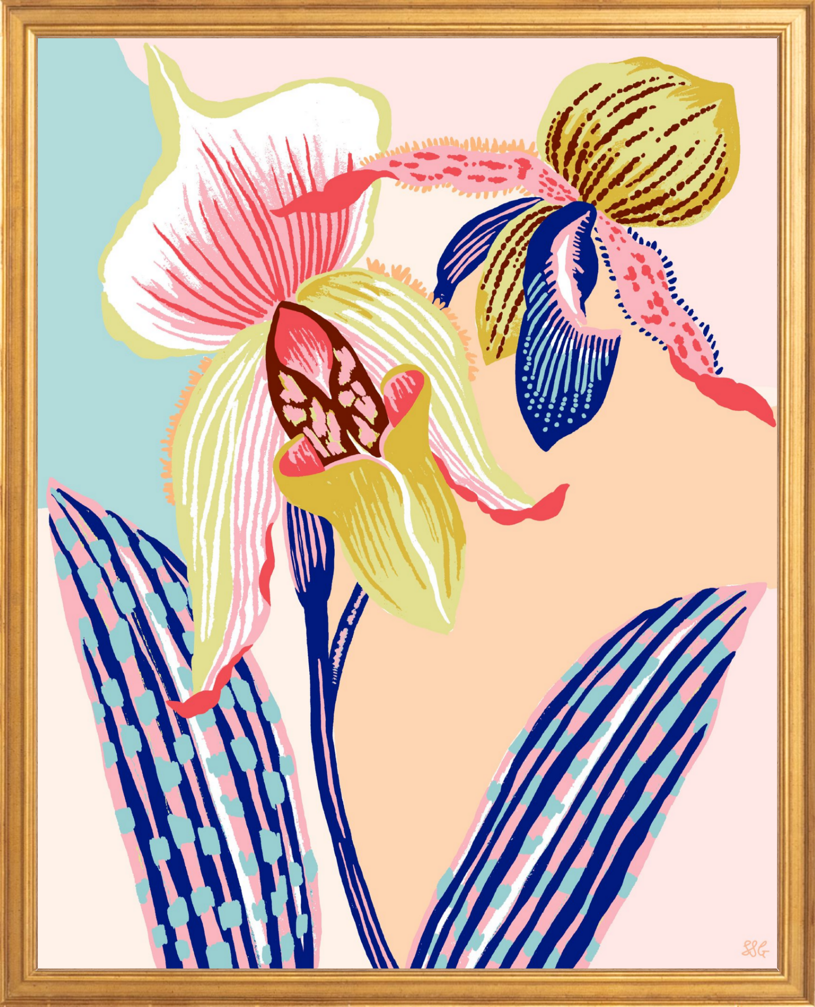 COLOUR BLOCK ORCHID  16" x 20"
