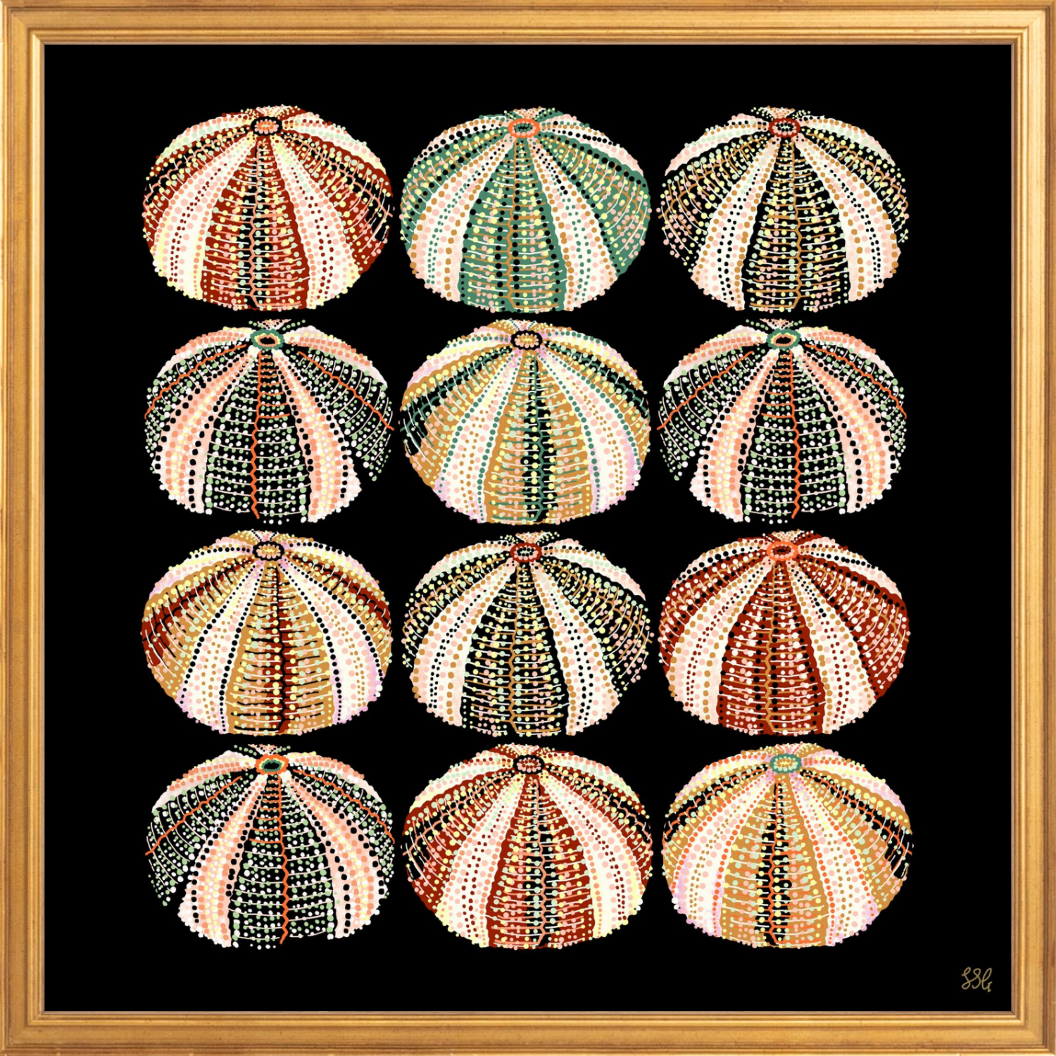 URCHIN 12 WAYS 18" X 18" in 2 color options