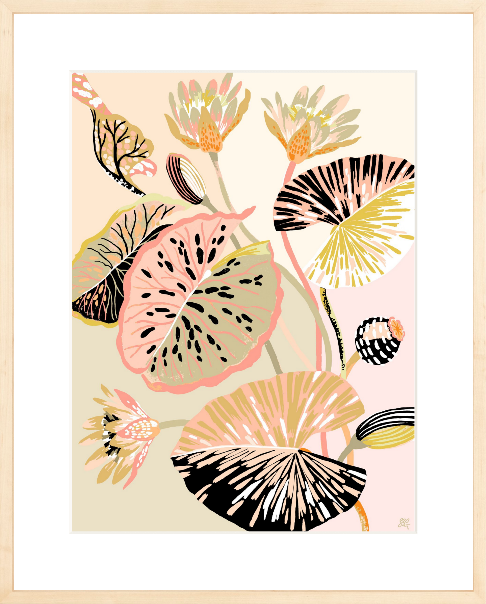 COLOUR BLOCK LOTUS 18" x 24"
