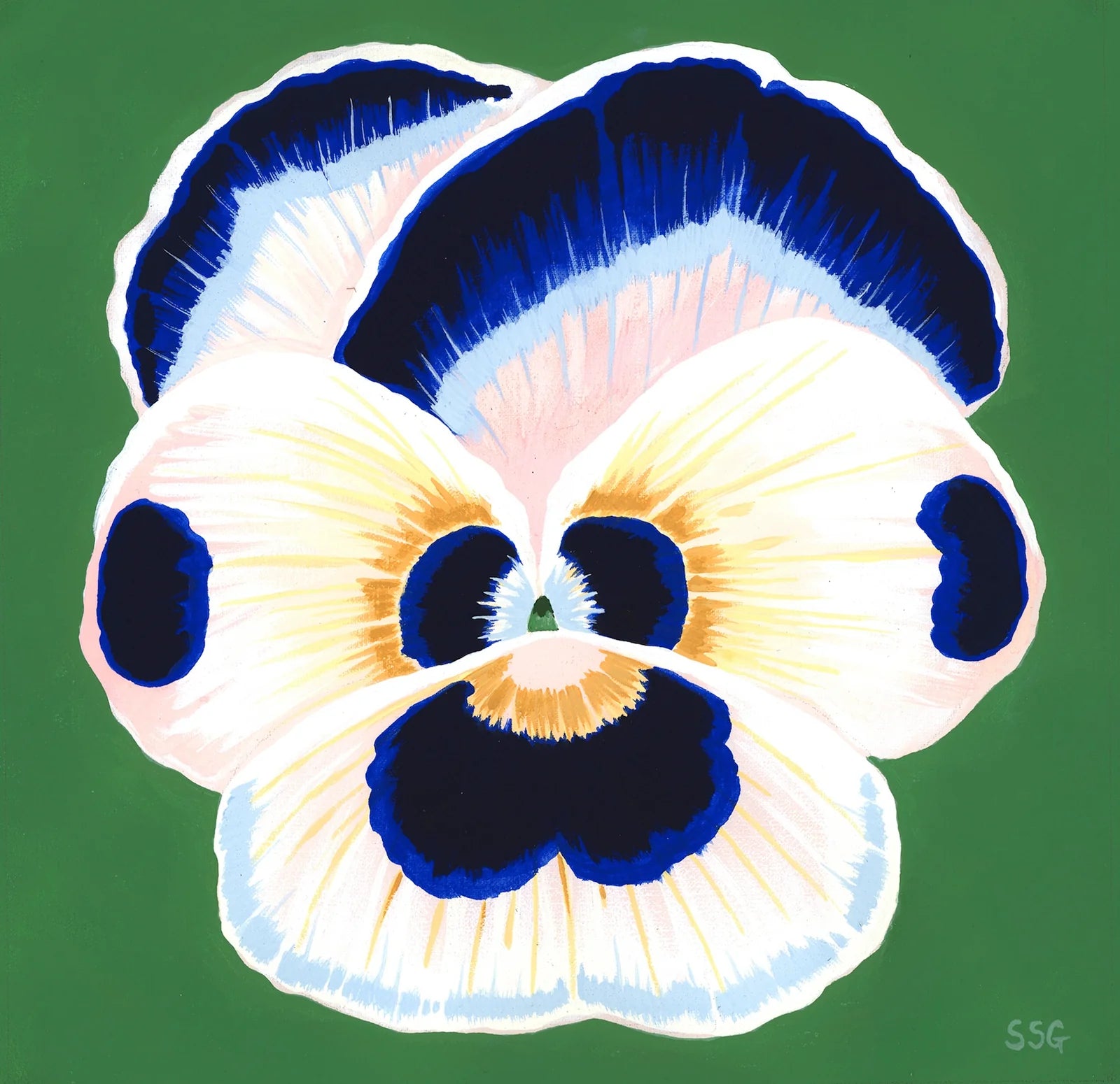 PANSY BLOOM no.2 on emerald green