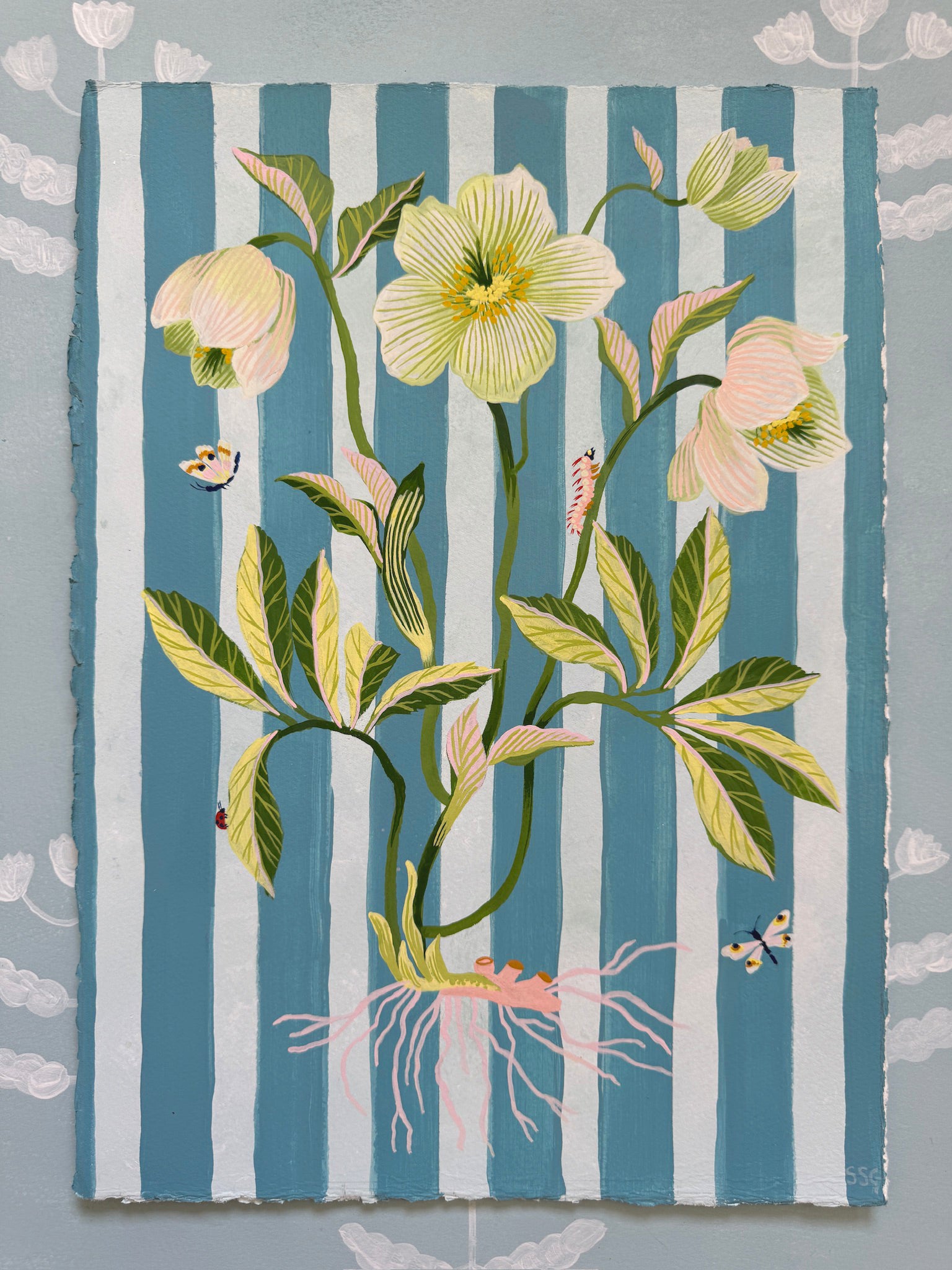 HELLEBORE STRIPES 11" x 15.2"