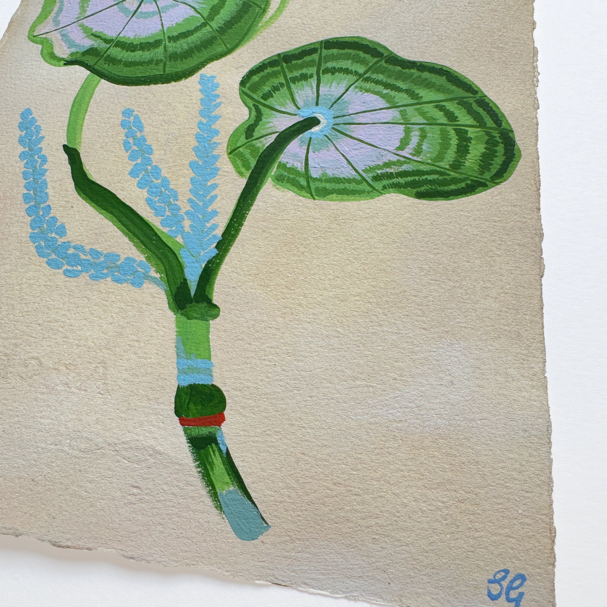 SOFT LEAVES study on cream 7.5"x9.5"